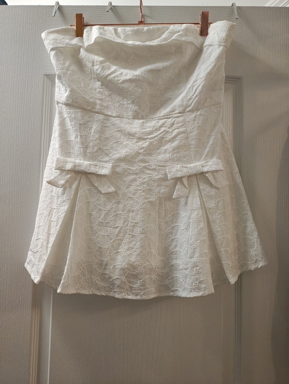 Altar'd State White Strapless Eyelet Dress Romper